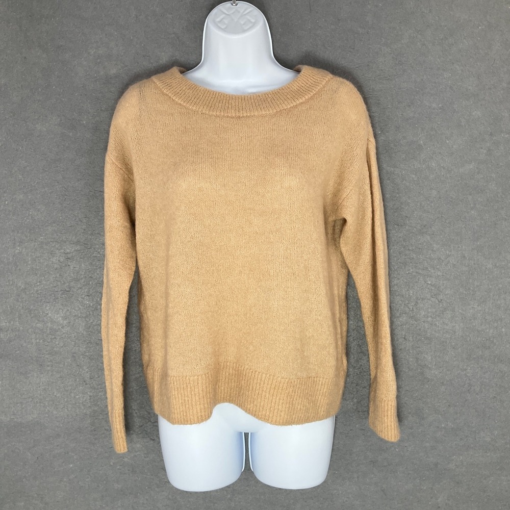 H&M Knit Sweater Women Sz XS Mohair Blend Soft Cozy Neutral Pullover Preppy